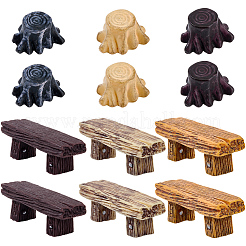 12шт. 2-х стилевые смоляные скамейки&nbsp;DJEW-GF0001-81