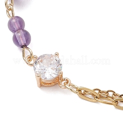 Браслеты из круглых натуральных бусин с драгоценными камнями&nbsp;BJEW-JB13488