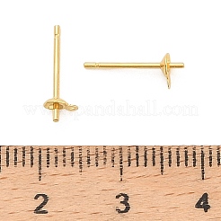 925 плоская круглая фурнитура для сережек-гвоздиков из стерлингового серебра&nbsp;STER-B010-01A-G