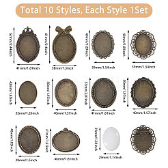 Наборы для самостоятельного изготовления овальных брошей из цинкового сплава&nbsp;DIY-CA0007-65