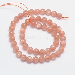 Натуральный Sunstone бисер пряди G-M262-8mm-06