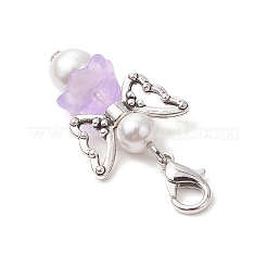 Подвеска в виде ангела из стекла и ракушек с жемчужными бусинами&nbsp;HJEW-JM02964