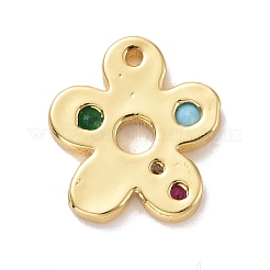 Кулоны из экологически чистой латуни с микропаве и кубическим цирконием&nbsp;X-KK-D079-10G