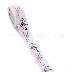 Розовый прямоугольник бумаги спасибо наклейки&nbsp;DIY-C042-07C