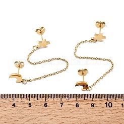 Серьги-гвоздики из нержавеющей стали 304&nbsp;LS-EJEW-F398-04G