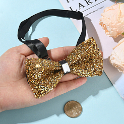 1шт полиэстер со стразами галстуки-бабочки для жениха&nbsp;AJEW-SP0003-32B