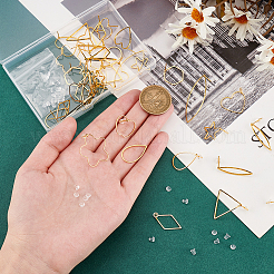 40 шт. 10 стиля латунных полых геометрических серег-гвоздиков&nbsp;EJEW-PH0001-30