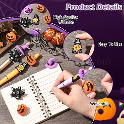 8 шт. 4 стильных бусины из пищевого силикона для Хэллоуина&nbsp;SIL-YW0002-17
