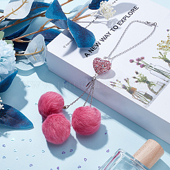 Плюшевая ткань круглая и полимерная глина стразы сердце кулон подвеска украшение&nbsp;HJEW-DR00079