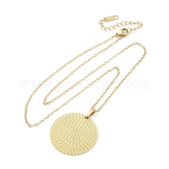 Плоские круглые подвески из нержавеющей стали 304&nbsp;NJEW-M096-28G