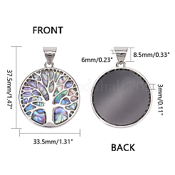 Имитация смолы / оболочка пауа / подвеска в виде ушка&nbsp;RESI-S376-24