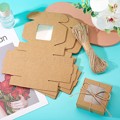 20 шт. складные упаковочные коробки из крафт-бумаги с видимым окном&nbsp;CBOX-TA0001-17