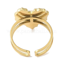 Ионное покрытие (ip) 304 нержавеющая сталь эмаль сердце манжеты кольца для пальцев&nbsp;RJEW-L107-078B-G