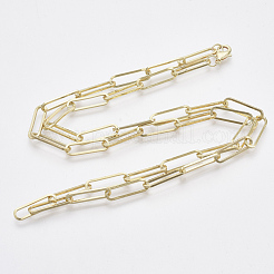 Колье из латуни с плоской овальной скрепкой&nbsp;MAK-S072-07B-LG