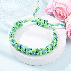 7 плетеный браслет из полиэстера и спандекса с внутренним сердечником для мужчин и женщин&nbsp;BJEW-JB12571-03