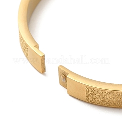 Браслеты из нержавеющей стали 304 с веерообразной текстурой для женщин&nbsp;LS-BJEW-E099-04G-01