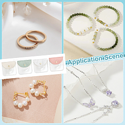 8 шт. 4 цвета pu кожаный конверт для ювелирных изделий подарочные пакеты с кнопкой и прозрачным окошком&nbsp;ABAG-PH0001-62A