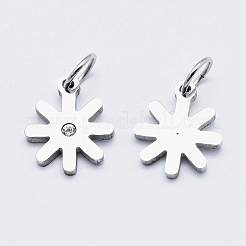 Шармы из хирургической нержавеющей стали 316 с микропаве из кубического циркония&nbsp;ZIRC-J040-22P