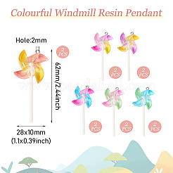 12 шт. двухцветные градиентные подвески из прозрачной смолы большого размера&nbsp;FIND-TA0004-66