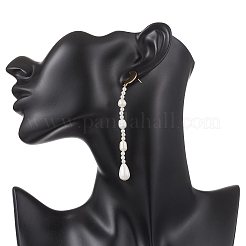 Серьги-гвоздики с подвесками из искусственного пресноводного жемчуга Moon & Star из нержавеющей стали 304&nbsp;EJEW-TA00769