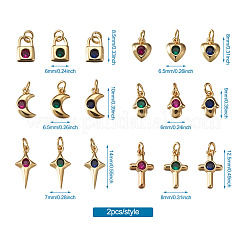 Латунные микро проложить кубического циркония подвески&nbsp;ZIRC-TA0001-15G