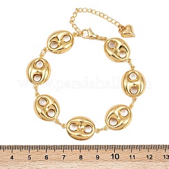 Браслеты-цепочки из нержавеющей стали 304 с кофейными зернами&nbsp;BJEW-D359-14B-G