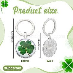 36 шт. брелок из сплава клевера&nbsp;KEYC-GA00013