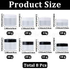 8 шт. 4 стиля 2 цвета пластиковая банка для крема из ПЭТ-пластика&nbsp;CON-CN0001-15