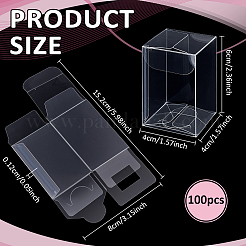 100шт прямоугольные прозрачные пластиковые коробки из ПВХ подарочная упаковка&nbsp;CON-BC0007-85