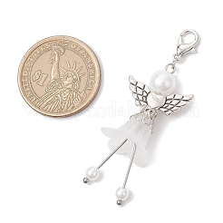 8 шт. 8-цветный матовый акрил и стеклянный жемчуг в виде цветка-ангела&nbsp;HJEW-JM03479