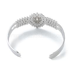 Не тускнеющие открытые браслеты-манжеты из полой листовой нержавеющей стали 304 для женщин&nbsp;BJEW-U002-07P