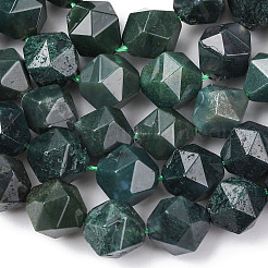 Природные моховой агат бисер нитей&nbsp;G-F523-37-10mm