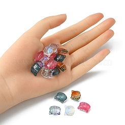 50шт 5 цвета прозрачные стеклянные бусины&nbsp;GLAA-YW0001-86