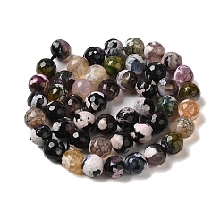 Нити окрашенных и нагретых натуральных агатовых бус с огненным кракелюром&nbsp;G-P539-C01-05