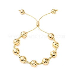 Латунные круглые бусины слайдер браслеты для женщин&nbsp;LS-BJEW-D357-06A-G
