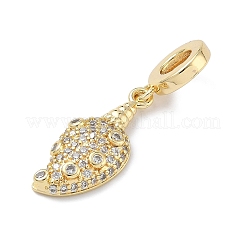 Латунные подвески с микропаве из прозрачных кубических цирконий в виде морских животных в европейском стиле&nbsp;KK-Z143-02G-03