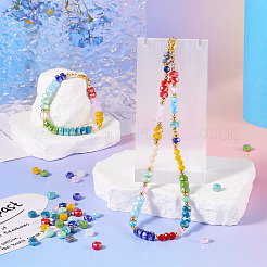 88 шт. 11-цветные гальванизированные стеклянные бусины с цветным покрытием AB&nbsp;EGLA-TA0001-53