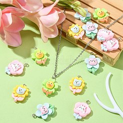 40шт 4 стиля непрозрачные подвески из смолы&nbsp;RESI-CJ0002-85