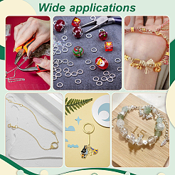 80 шт. 2 цвета 925 спаянных закрытых соединительных кольца из стерлингового серебра&nbsp;STER-PH0003-41