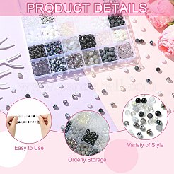 DIY наборы для изготовления ожерелий и браслетов черно-белой серии&nbsp;DIY-CJ0001-75