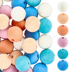 48 шт. 6 вида пластиковых флокированных бусин&nbsp;KY-SC0002-47A