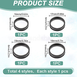 4 шт. 4 стиля из нержавеющей стали с рифлеными кольцами для пальцев&nbsp;STAS-LP0001-43EB-04