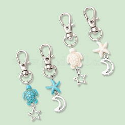 10 пакет 2 цвета морская звезда черепаха синтетическая бирюза подвеска украшения&nbsp;HJEW-CP0001-25