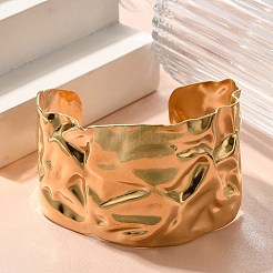 Текстурированные браслеты-манжеты из нержавеющей стали 304 для женщин&nbsp;LS-STAS-Z108-09G-02