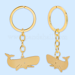 6шт брелок-подвеска из нержавеющей стали в виде кита&nbsp;KEYC-BBC0001-12B