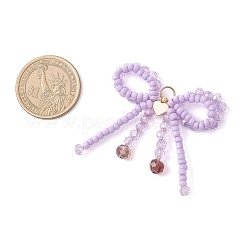 Бант из стеклянного бисера с подвесками в виде сердечек&nbsp;PALLOY-MZ01162-03