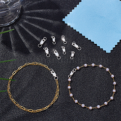 10 шт. 2 стиля 925 застежки-карабины из стерлингового серебра&nbsp;STER-ME0001-35