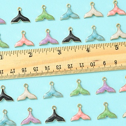 24шт 6 цвета сплава эмалевые подвески&nbsp;ENAM-FS0002-04