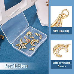 8 шт. 8 стиля латунные подвески с микропаве и кубическим цирконием&nbsp;KK-TA0002-53
