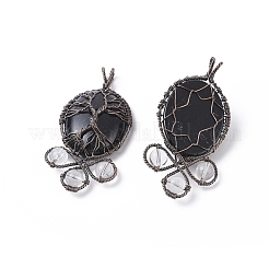 Большие подвески из натурального и синтетического смешанного драгоценного камня&nbsp;G-L521-D